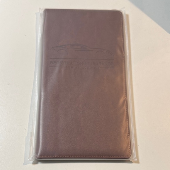Brown Car Registration Insurance Card Document Holder with Magnet Closure - Picture 5 of 5
